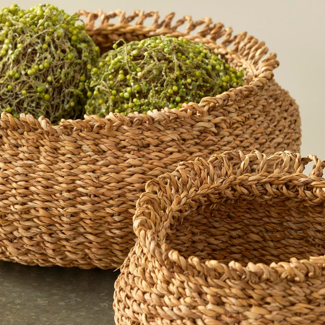 Boho Chic Seagrass Loop Baskets, Set Of 3 For Sale - Image 3 of 3