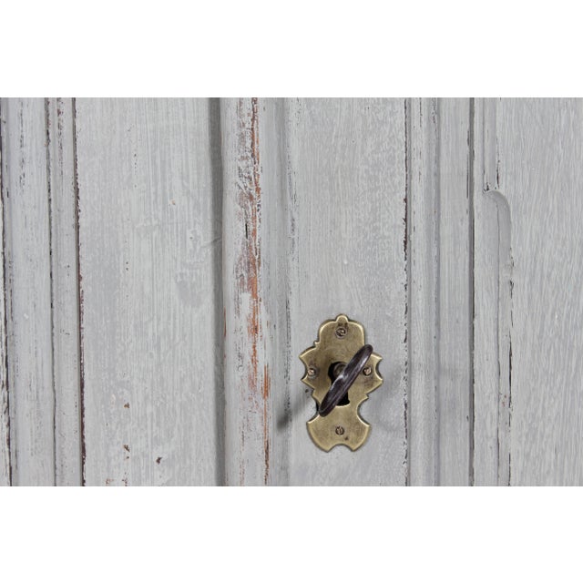 Antique Danish Baroque Storage Cabinet with Light Grey Paint, 1900s For Sale - Image 10 of 13
