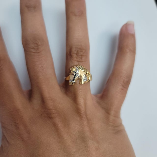 ♥ Product Summary ♥ Main Stone: Ruby & Diamonds Stone Cut: Round Band Material: 14k Yellow Gold Dimensions: 12mm x 4mm