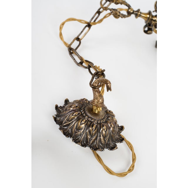 1950s 1950s French Brass & Glass Bell Jar Lantern For Sale - Image 5 of 9