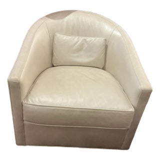 Baker Leather Tub Chair For Sale