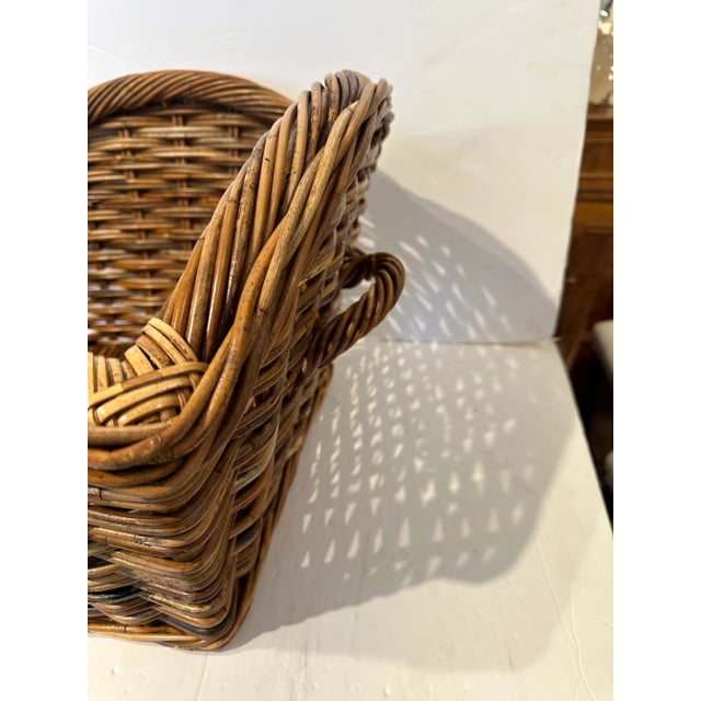 French Country Style Laurel Wicker Basket For Sale - Image 4 of 9