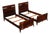 Pair of Vintage Flame Mahogany Twin Beds with Pierced Headboards, Circa 1940s For Sale