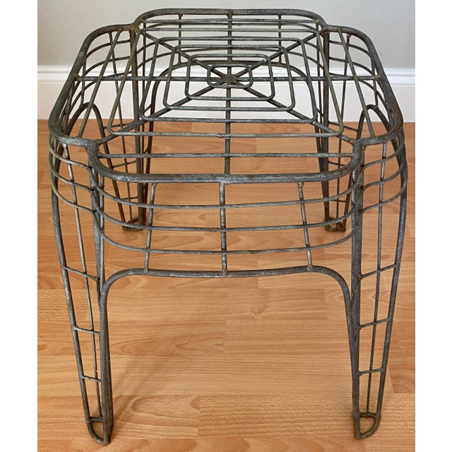 Vintage Art Deco Metal Side Table With Architectural Wire Design For Sale - Image 4 of 7
