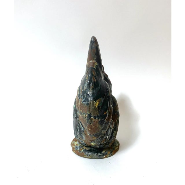 Antique French Cast Iron Rooster Doorstop For Sale - Image 4 of 7