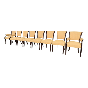 Barbara Barry for Baker Furniture Modern Regency Mahogany Dining Chairs, Set of Eight