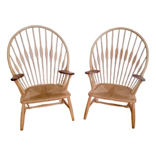 Pair of 1970s Mid-Century Hans S Wegner Peacock Chairs For Sale