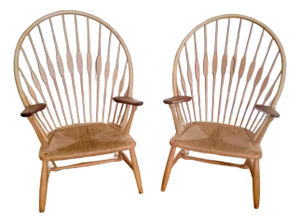 Pair of 1970s Mid-Century Hans S Wegner Peacock Chairs