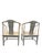 Paint Vintage Henredon Asian Style Faux Goatskin Laquer Side of Accent Chairs a Pair For Sale - Image 7 of 9