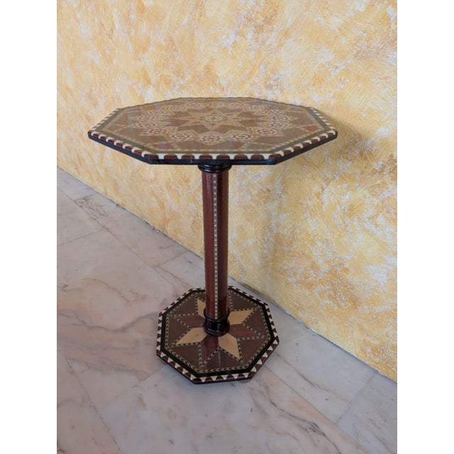 Marquetry Side Table, 1950 For Sale - Image 3 of 8