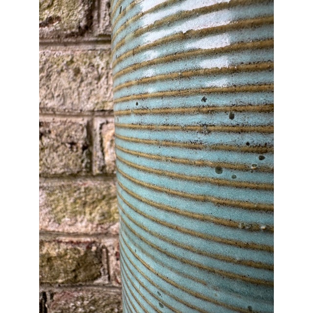 Ceramic Blue Ceramic Pottery Vase For Sale - Image 7 of 12