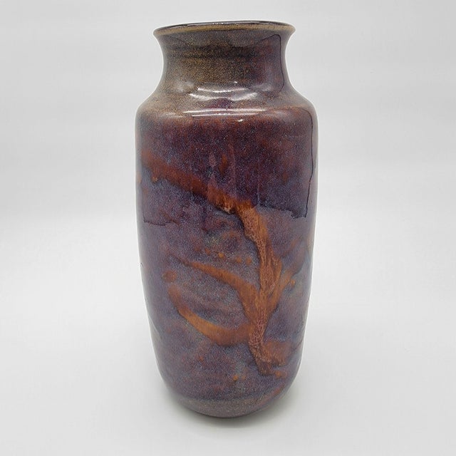 Purple Vintage Jean Mann Signed Art Pottery Vase For Sale - Image 8 of 10