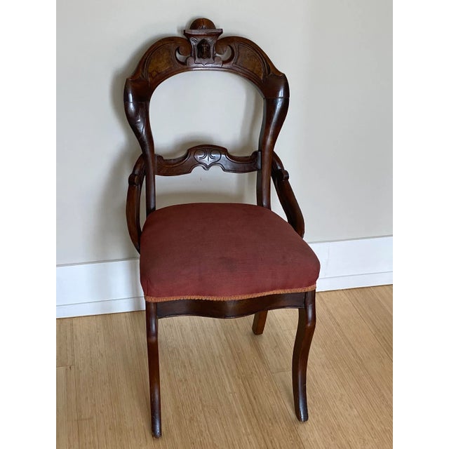 1920s Antique Traditional Carved Mahogany Side Chair For Sale - Image 4 of 9