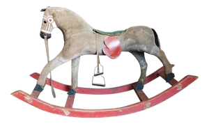 Antique American Carved & Painted Early Rocking Horse
