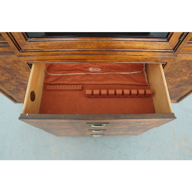 Vintage Hickory Manufacturing Company Burl Wood Cabinet For Sale - Image 9 of 18