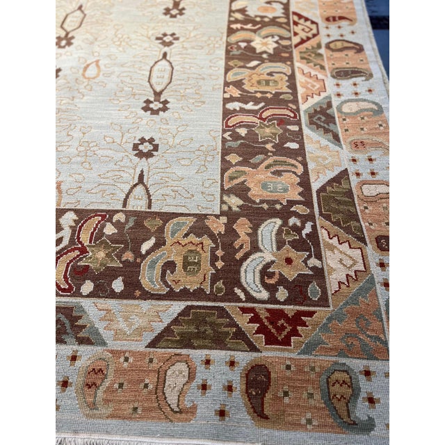 Decorative Handwoven Sumak Wool Rug For Sale - Image 10 of 11