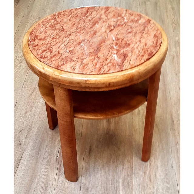 Art Deco Root Wood Side Table with Marble Top For Sale - Image 3 of 3