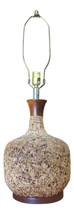 1950s Milo Baughman Style Cork Table Lamp