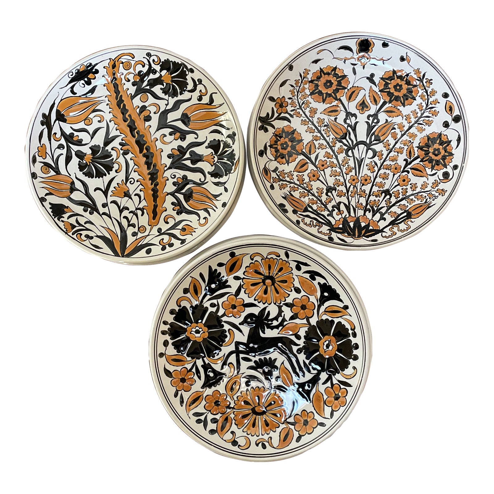 1950s Handmade Dessert / Appetizer Plates by Lindos Keramik Set of 12