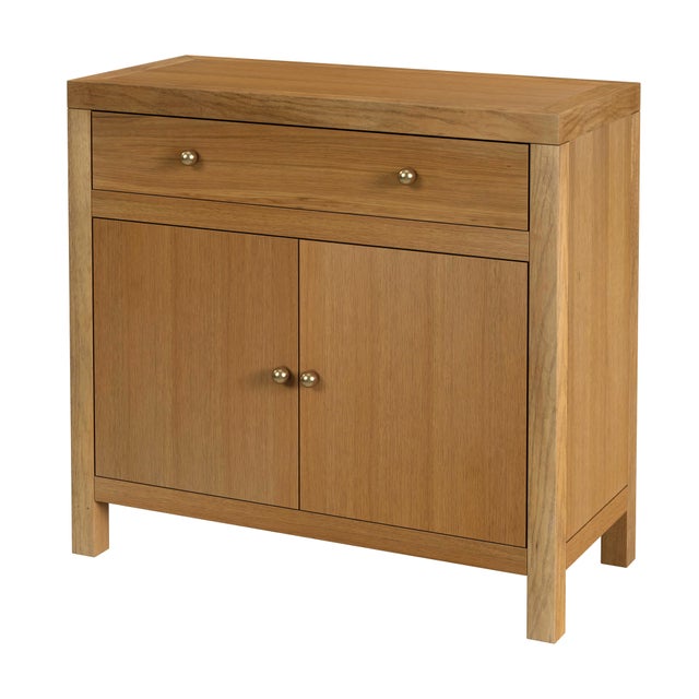Tan Nora 31 in. W Wood 1 Drawer 2 Door Accent Storage Cabinet, Light Natural For Sale - Image 8 of 8
