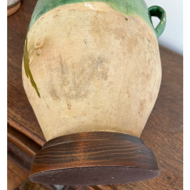Ceramic 19th Century French Provincial Green Glazed Confit Jar, Converted to a Lamp For Sale - Image 7 of 9