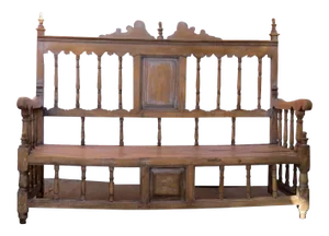 Spanish Colonial Pine Settle Bench c 1850