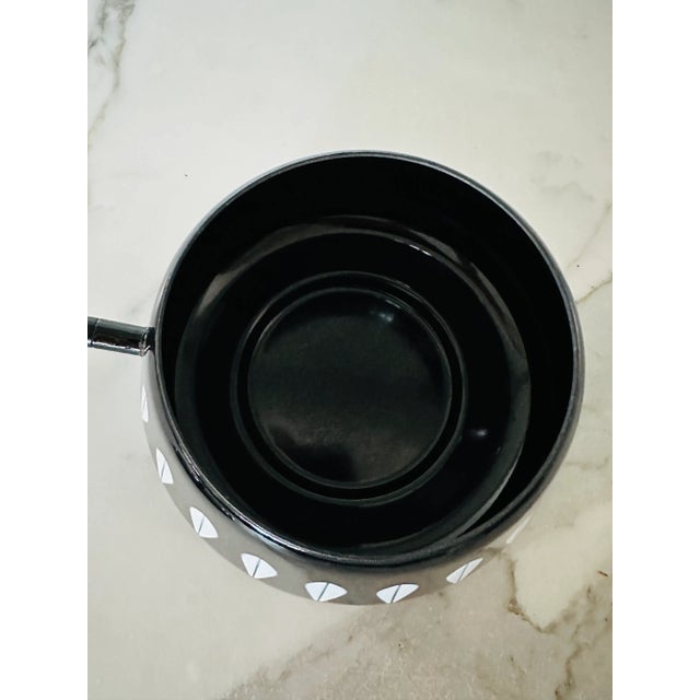 1960s Vintage Catherineholm Norway Black Enamel Lidded Lotus Saucepan For Sale - Image 5 of 13