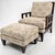 1990s Organic Modern Carved Walnut Club Chair W/ Ottoman Att Berman Rosetti For Sale - Image 5 of 5