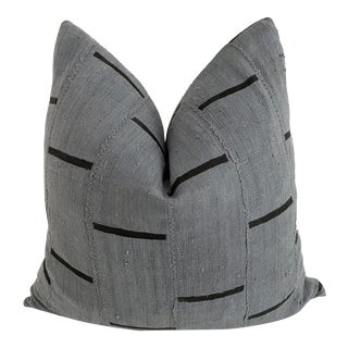Gray Mali Mud Cloth Textile Pillow For Sale