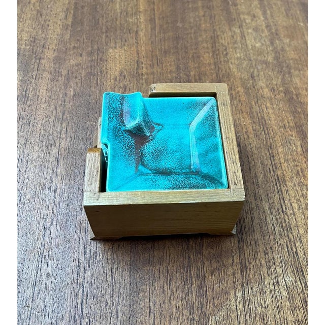 Mid-Century Ceramic Stacking Ashtrays with Wooden Boxes, 1960s, Set of 5 For Sale - Image 11 of 18