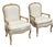 Sofa in S.r.l. Vintage Italian Louis XV Style Fauteuil Armchairs, Pair For Sale