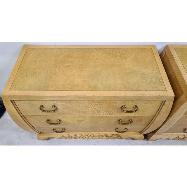 1980s King Burl Wood Nightstands by Century Furniture - Set of 2 For Sale - Image 5 of 10