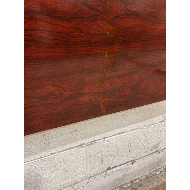 Vintage Convertible Queen or Full Colonial Four Poster Pediment Cannonball Bed For Sale - Image 10 of 10