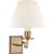 Alexa Hampton for Visual Comfort Signature Dean Single Arm Sconce in Natural Brass with Linen Shade For Sale