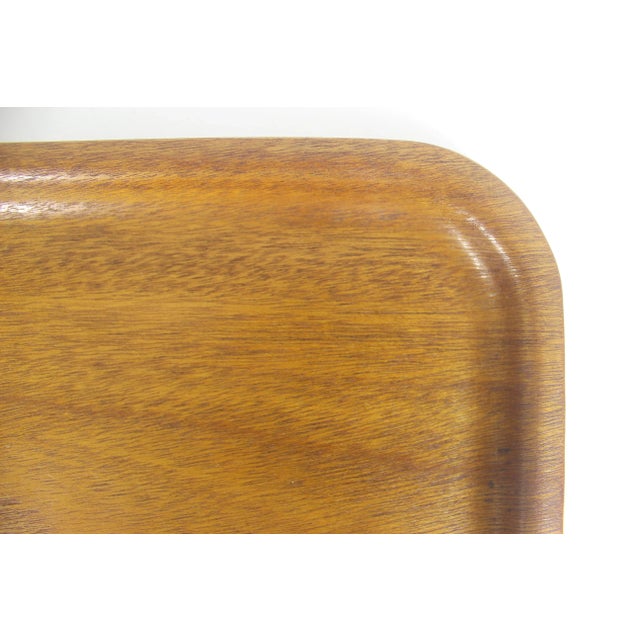 Mid-Century Modern Vintage Bentwood Tray Swedish Molded Teak Wood Serving Small Bar Tray For Sale - Image 3 of 9