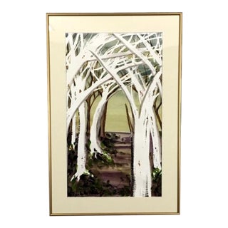"New Directions" Vintage Abstract Landscape Watercolor Signed Elizabeth Markley For Sale