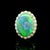 Contemporary 8.38 Carat Australian Black Opal Diamond Platinum Halo Ring, Size 6 For Sale - Image 3 of 5