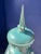 Gothic Architectural Post Lantern in Tiffany Blue Gilt Faux Verdigris Finish For Sale - Image 9 of 13