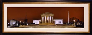 "The United State Supreme Court at Night" Contemporary Architectural Photograph, Framed