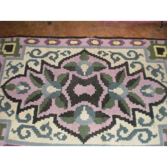 Jules Leleu 1930s French Art Deco Geometric Rug-5'8" X 3' 9" For Sale - Image 4 of 12