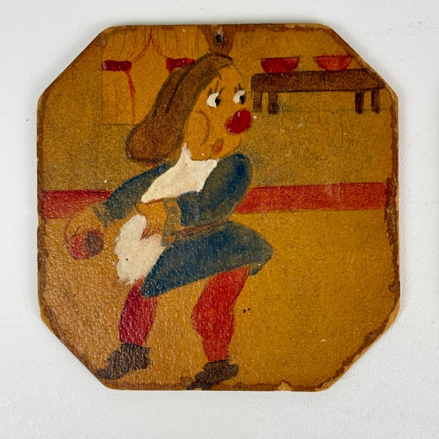 1930s Pair of Small Vintage Snow White Paintings of Bashful & Doc Circa 1938 by Gerry DiStefano For Sale - Image 5 of 6