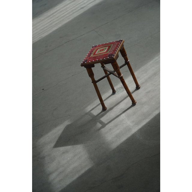 Scandinavian Almue Stool in Wood and Fabric, 1920s For Sale - Image 10 of 15