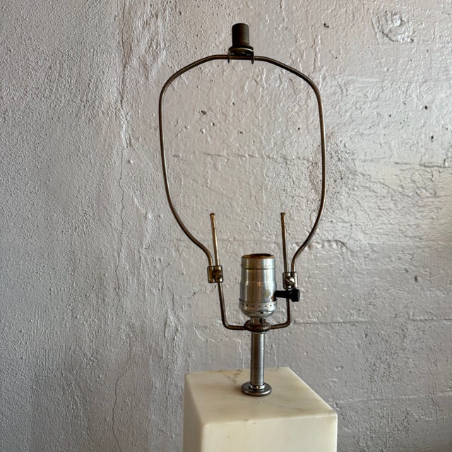 1980s Post Modern Marble Block Column Table Lamp For Sale - Image 4 of 7