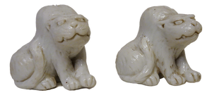 Small Antique Meiji Japanese Hirado Ware Porcelain Tigers, 1890s, Set of 2