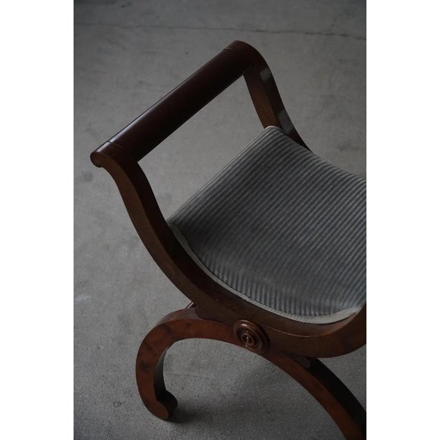 Wood Early 1900s Empire Danish Piano Stool with Velvet Seat For Sale - Image 7 of 12
