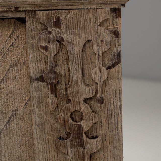 1890s French Renaissance Revival Oak Bedside Table With Drawer For Sale - Image 12 of 18