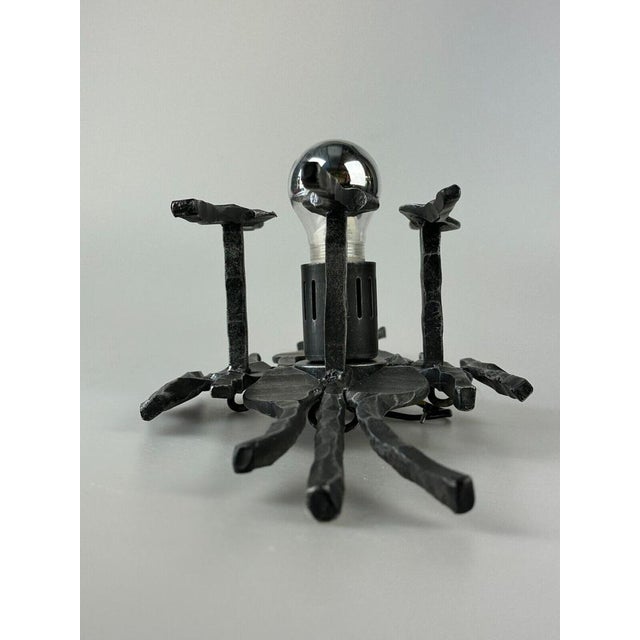 Brutalist Wall Lamp in Iron & Glass, 1970s For Sale - Image 13 of 18