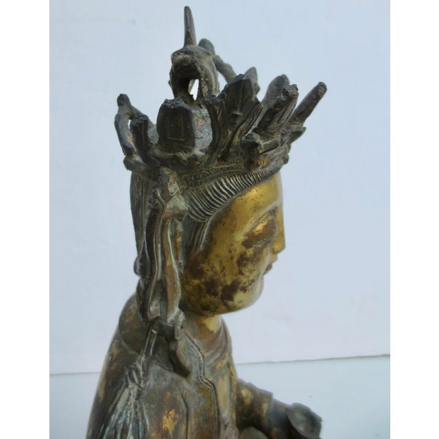 Ming Bronze Buddha Circa 16th-17th For Sale - Image 4 of 13