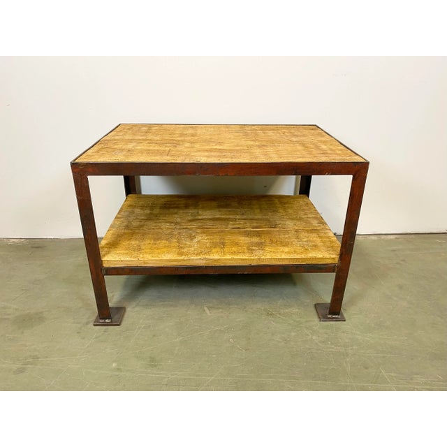 Brown Industrial Red Coffee Table, 1960s For Sale - Image 8 of 8