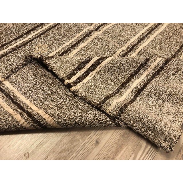 Vintage Anatolian Wool Floral Turkish Kilim Rug- 6′3″ × 7′5″ For Sale - Image 9 of 10